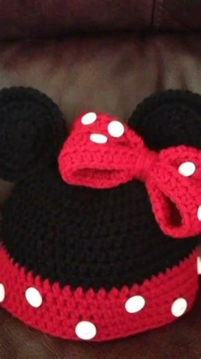 Minnie Mouse crochet hats/wool crochet hats/#diyribbonembroidery