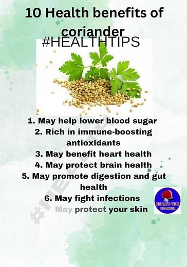 Health benefits of coriander leaves and seeds #HEALTHTIPS