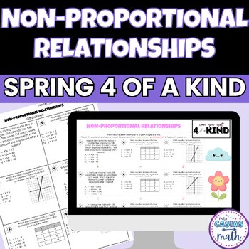 Non-Proportional Linear Relationships Spring Math Activity Digital Worksheet