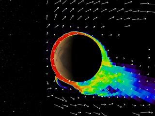 NASA Scientific Visualization Studio | Computer Simulations of the Martian Atmosphere Interacting with the Solar Wind