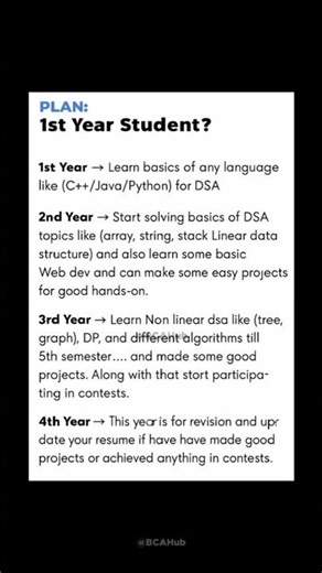 complete college roadmap for BCA students. #students #college #bca