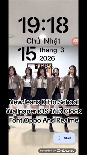 NewJeans Ditto School Wallpaper iOS 16.3 Clock Font Oppo And Realme