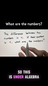 64K views · 426 reactions | Math Riddle: The difference between two numbers is 9. If their quotient is 4, what are the numbers? | Philippine Review Center | Facebook