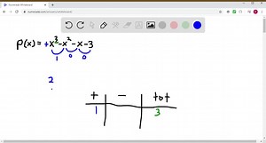 Descartes' Rule of Signs Use Descartes' Rule of Signs to determine how many positive and how many negative real zeros the polynomial can have. Then determine the possible total number of real zeros. P(x)=x^3-x^2-x-3 | Numerade