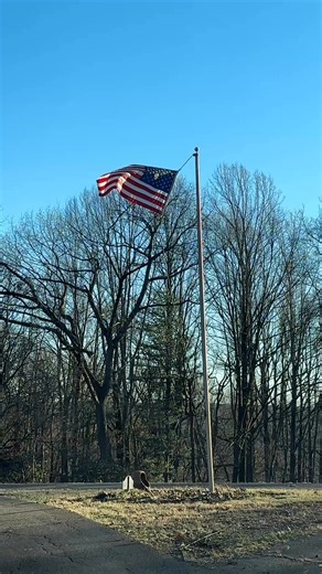 My flag is barely hanging on today! Ashley Dougherty WTAE warned us about this wind! | Michelle Wright WTAE
