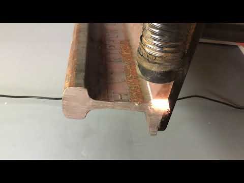 Laser Metal Cleaning - Removing Rust on a Rail Track - 100W Laser Machine