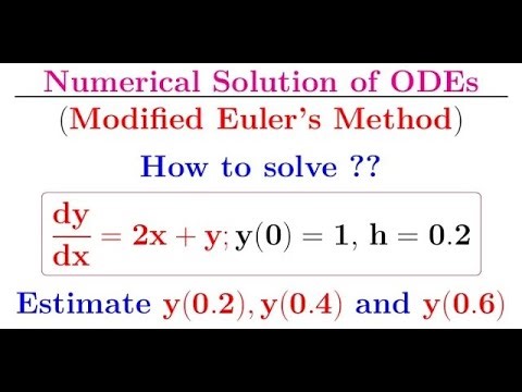 Modified Euler's method: How to solve an ODE numerically given the initial conditions (IVP).