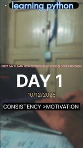 Learning python day 1/ 100 #coder #motivation #programming #coding #programminglanguage