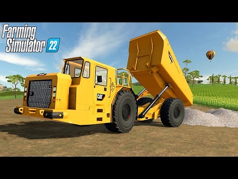 Farming Simulator 22 - CATERPILLAR AD45B Underground Dump Truck Unloads Gravel