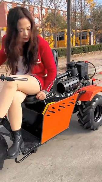 Multi-Purpose Riding Three-Wheeled Micro-Tiller