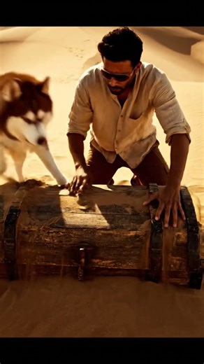 Brave Husky Uncovers Ancient Desert Treasure!