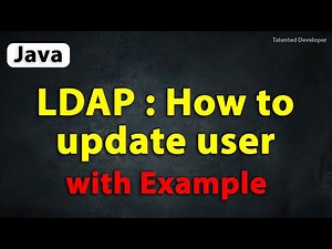 LDAP Java : How to update user details In Java
