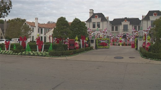 Preston Hollow Christmas house decked out in Grinch theme