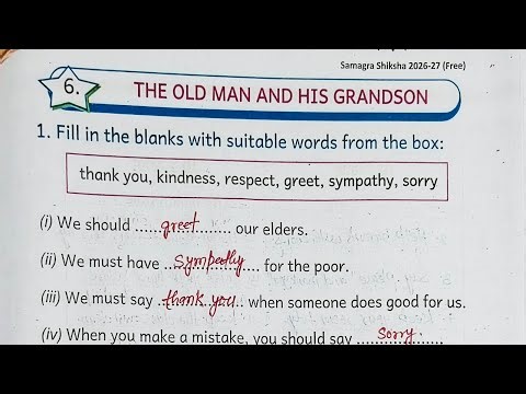 Blossom Class 5 English Workbook | Chapter 6 | The Old Man and His Grandson | Question Answer