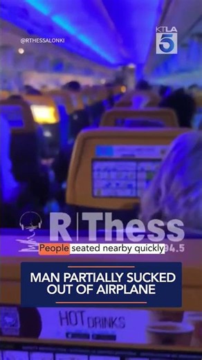 Man partially sucked out of airplane