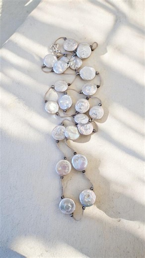 Coin Pearl Silk Layering Necklace - Etsy