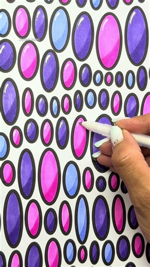 Satisfying Geometric Pattern Coloring ・Alcohol Marker ASMR✨