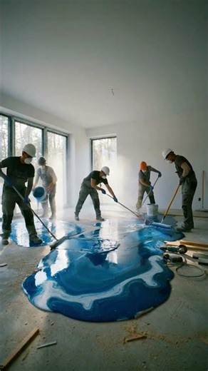 Ocean Marble Epoxy Floor Transformation