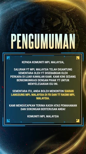 Saksikan Siaran Langsung MPL Malaysia Minggu 6