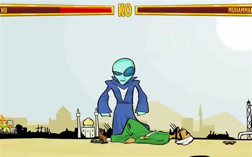 （小游戏）神的战斗 最终BOSS—XENU（外星人）演示（最低难度）