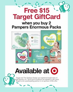 141 reactions · 24 shares | Receive a Free $15 Target GiftCard when you buy 2 Pampers Enormous Packs! | Pampers | Facebook