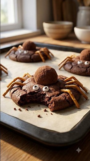 Chocolate Spider Cookies 🕷️ | Easy Halloween Treats