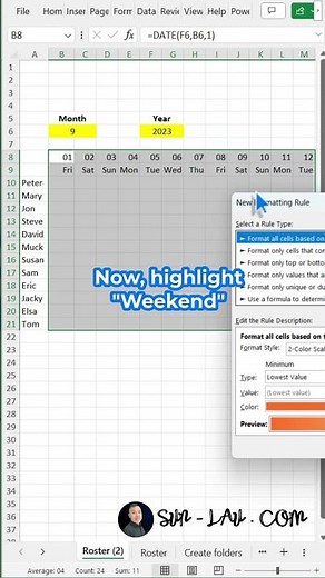 How To Create Your Dynamic Roster ? #excel