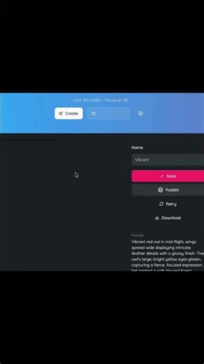 Text in. 3D object out. Immersive AI #3DAI #3D #shorts