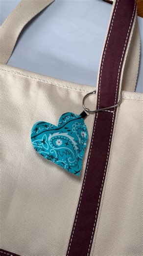 DIY bandana bag charm tutorial 🤠 #craftwithme #bagcharm #easycraft