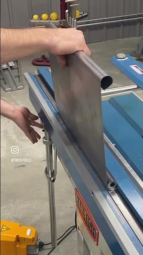 Using the Baileigh 4ft Mag Brake to make radius bends in 16ga mild steel. Available at Trick-Tools!