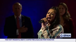 In the U.S., a debate between the third-party candidates running for President was broadcast live to air, but the National Anthem singer thought it was being taped. #ABCInsiders | Insiders ABC
