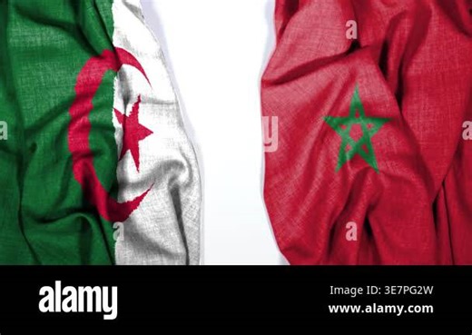Algeria And Morocco Flags Draped Fabric Side By Side For Nations And Unity Stock Video Footage - Alamy