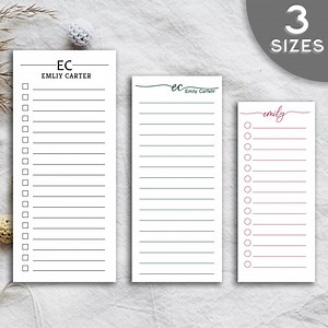 Personalized Monogram Skinny Notepad – Custom Name Pad for Desk or Gift – Vertical Notepad for Her – Checklist Notepad – Planner Notepad - Etsy