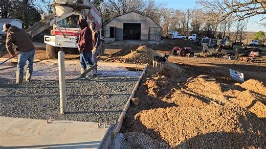 Good brisk morning to all on this day before Thanksgiving! And we are so thankful to Tracy, Ron, and rest of the team for braving the cold to get our porches poured before the holiday. Completing the important foundation steps get us that much closer to our new shop. | Sharp County Outdoors