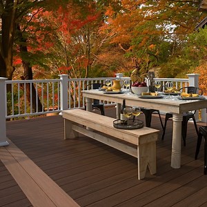 5.3K views · 98 reactions | Ahhhhh, the perfect place to enjoy a few too many glasses of apple cider. https://bit.ly/34Y9aps #SpiceThingsUp #BetterTechBetterDeck #GoAgainstTheGrain TimberTech AZEK Decking - Vintage Collection - #Mahogany and #Cypress Classic Composite Series - Premier Rail - #White | TimberTech | Facebook