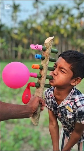 DIY Bamboo & Balloon Air Pump Experiment | Creative Science Project