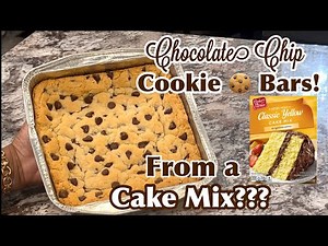 ALDI Yellow Cake Mix Chocolate Chip Cookie Bars! EGGLESS Cake Mix Hack… Delicious!!! 😋