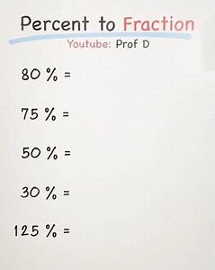 1.9M views · 13K reactions | Convert Percent to Fraction in Simple Steps! | Prof D | Facebook