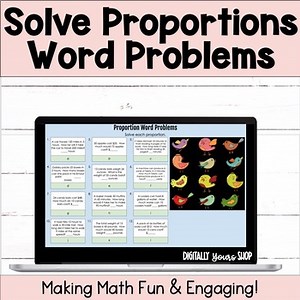 Proportions Word Problems Digital Self-Checking Digital Activity