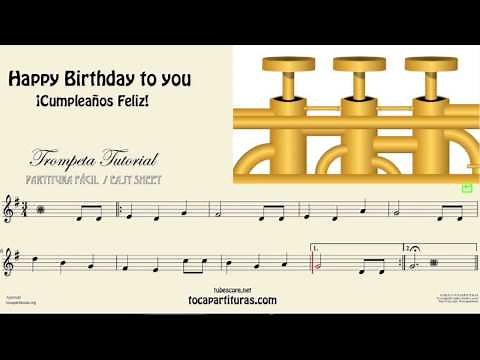 Happy Birthday To You Video Tutorial for Trumpet Easy Sheet Music in G Major