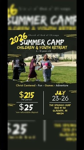 Secure your child’s spot today! #Camp2026 #friendship #fun #faith #churchofgodofchicago