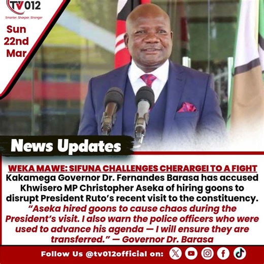 BARASA: ASEKA HIRED GOONS TO CAUSE CHAOS