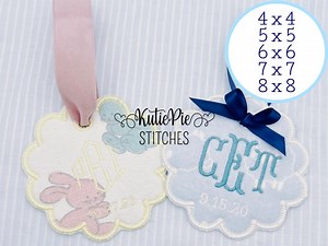 ITH Scallop Bag Tag Applique Embroidery Design With Tutorial Gift Tag - Etsy