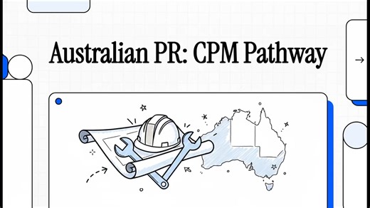 looking for a high-demand occupation for Australian PR? 🇦🇺 Construction Project Manager (CPM) is currently one of the most promising pathways for skilled migration. ✅ Skills assessment through VETASSESS ✅ Minimum 1 year relevant work experience ✅ Competitive even at lower migration points ✅ Eligible for Subclass 189 Visa, Subclass 190 Visa, and Subclass 491 Visa If you have a Bachelor’s or Master’s degree in a relevant field and construction industry experience, you may already be eligible for
