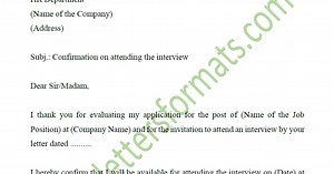 Response Letter (Email Reply) to Interview Call Invitation