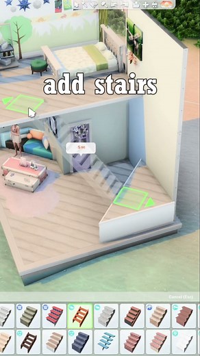 The sims 4 stairs ideas (Diagonal room) #sims4shorts #sims4ideas #sims4stairs