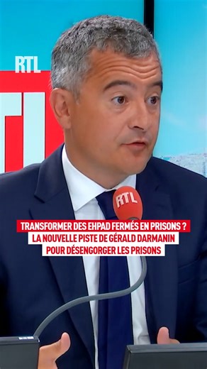 55K views · 542 reactions | "Modifier des Ehpad fermés pour y mettre des détenus" : Gérald Darmanin annonce sur RTL une nouvelle piste pour désengorger les prisons Le ministre de la Justice, Gérald Darmanin, a détaillé au micro de Thomas Sotto dans #RTLMatin son plan pour créer de nouvelles places de prison pour les détenus moins dangereux | RTL | Facebook