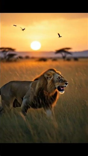 a lion attacked a hern please subscribe