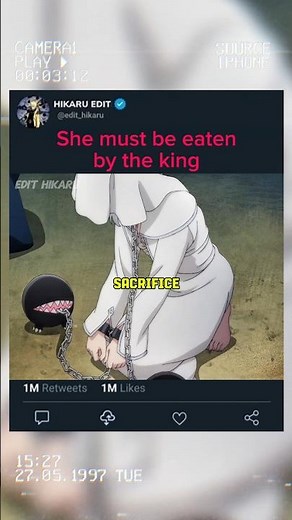 She must be eaten by the king #anime #animeshort
