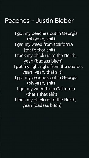 Peaches - Justin Bieber song lyrics #peaches #justinbieber #song #lyrics #lyricvideo #songlyrics